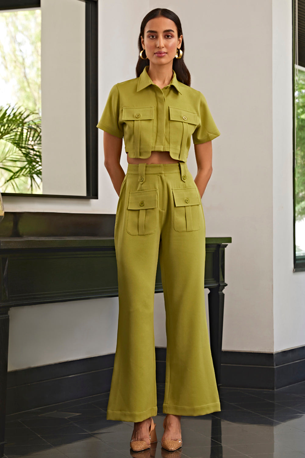 So Comfy Wide Leg Cropped Pant - Olive | Three Bird Nest