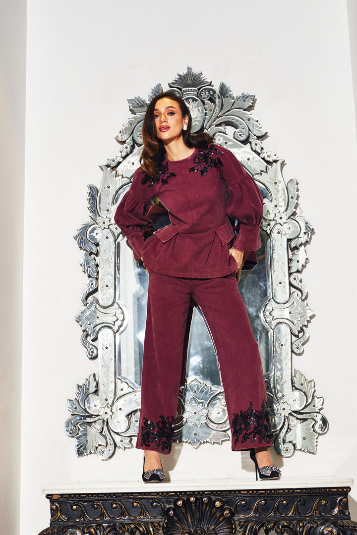 Gabi burgundy co-ord set