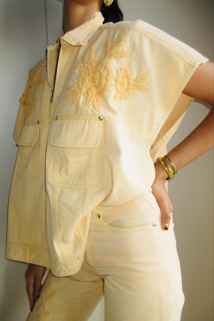 Mirela Denim Set In Yellow