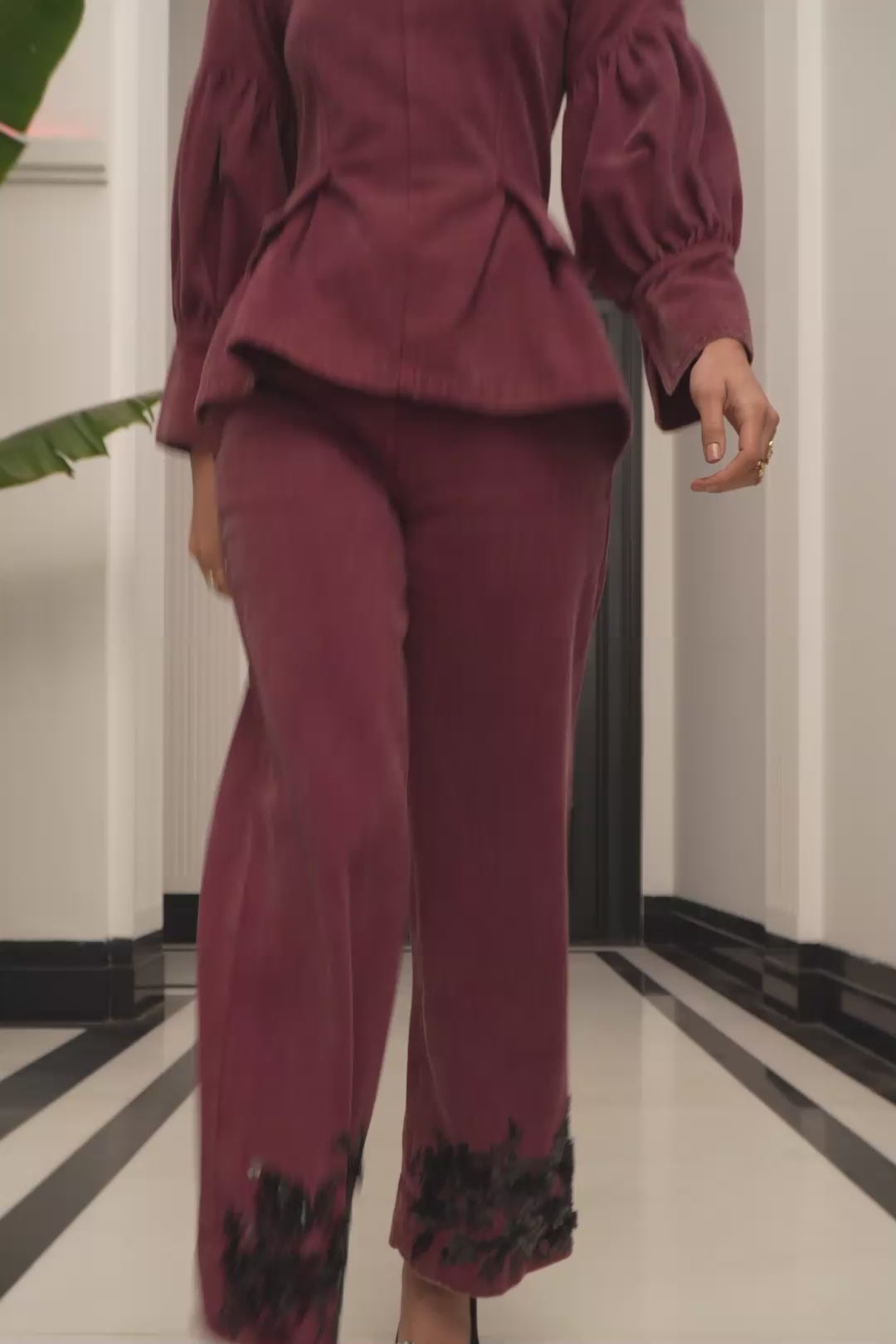 Gabi burgundy co-ord set